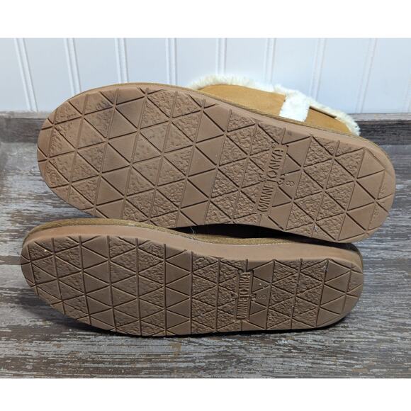 Minnetonka Women's Tan Mid Calf Suede Faux Fur Slip On Boots Size 8 M - Picture 7 of 7